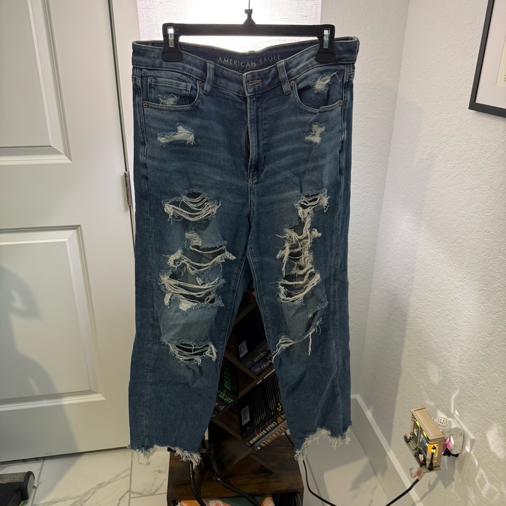American Eagle Outfitters High-Rise Distressed Jeans